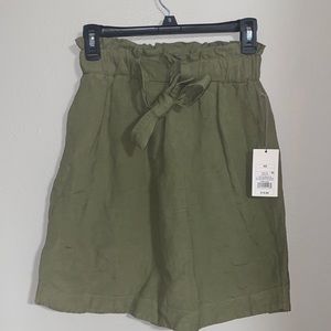 A New Day Skirt - army green, tie waist, pockets